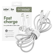 Empower by PanzerGlass USB-C-kabel - 240W, 2m - hvid