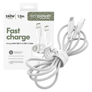 Empower by PanzerGlass USB-C-kabel - 240W, 1.2m - hvid