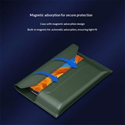 Samsung Galaxy Z TriFold kuvertlædertaske med magnetisk lukning - Grøn