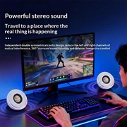Erazer A500 2.0 RGB gaming-højttalere til skrivebordet - 10W - hvid