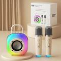Erazer K20 Bluetooth-karaokehøjttaler med 2 mikrofoner - beige