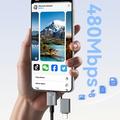 Essager 4-i-1 hurtigopladerkabel 240W - USB-A/USB-C til USB-C/Lightning - 0.25m - Grå
