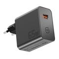 Essager ES-CD65 65W GaN-vægoplader - USB-C/USB-A - Sort