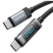 Essager ES-X47 240W USB-C-kabel med digitalt display - 1m - sort
