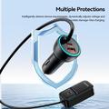 Essager F789 135W biloplader til bagsædet - 2x USB-C-kabler, 4x USB-C-, 2x USB-A-indgange - 1.5m - sort
