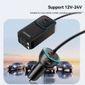 Essager F789 135W biloplader til bagsædet - 2x USB-C-kabler, 4x USB-C-, 2x USB-A-indgange - 1.5m - sort
