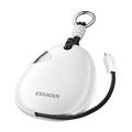 Essager HW02 10000mAh Powerbank med Type-C-kabel og karabinhage - 22.5W - Hvid