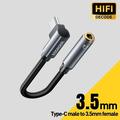 Essager L-formet USB-C til 3.5mm lydadapter - 12cm - grå