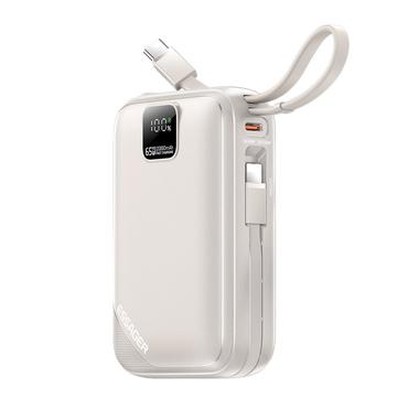 Essager PD 65W hurtigopladende powerbank 20000mAh med Lightning/USB-C-kabler - Titanium