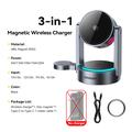 Essager T50 Qi 2.2 3-i-1 magnetisk trådløs oplader - 25W - grå