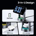 Essager T50 Qi 2.2 3-i-1 magnetisk trådløs oplader - 25W - grå