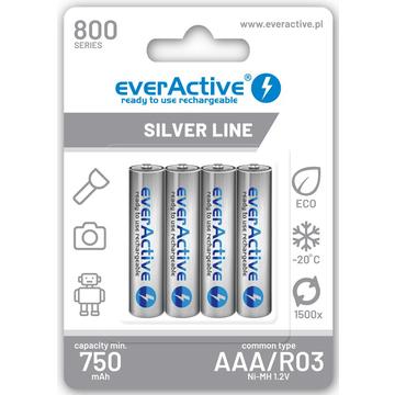EverActive Silver Line EVHRL03-800 Genopladelige AAA-batterier 800mAh