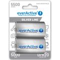EverActive Silver Line EVHRL20-5500 Genopladelige D-batterier 5500mAh - 2 stk.