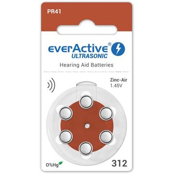 EverActive Ultrasonic 312/PR41 Høreapparatbatterier - 6 stk.