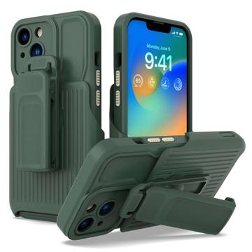 Explorer Series iPhone 14 Plus Hybrid Cover med Bælteklip - Mørkegrøn