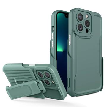 Explorer Series iPhone 14 Pro Hybrid Cover med Bælteklip - Mørkegrøn