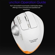F-33 trådløs trackball-mus - 5 DPI-indstillinger - hvid
