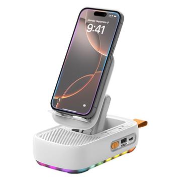 F15 3-i-1 foldbar telefonholder med Bluetooth-højttaler og 1200mAh powerbank