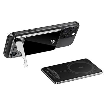 F15 Ultra-tynd 10000mAh magnetisk trådløs powerbank med stativ - 15W - Grå