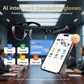 F20 Smart AI-briller med oversættelse, Bluetooth-musik/opkald - beskyttelse Anti-Blue Light - sølv / sort