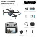 F208 Sammenklappelig professionel drone V.2.0 med fjernbetjening med 4.5" skærm - børsteløs, GPS - sort