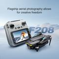 F208 Sammenklappelig professionel drone V.2.0 med fjernbetjening med 4.5" skærm - børsteløs, GPS - sort