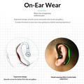 F600 Bluetooth-headset med ørekrog / trådløst headset - 18 timers taletid - sort