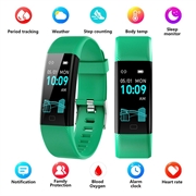 F71 Smart Armbånd / Fitness Tracker med blodtryksmåling - Grøn