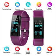 F71 Smart Armbånd / Fitness Tracker med blodtryksmåling - Lilla