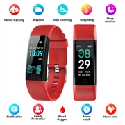 F71 Smart Armbånd / Fitness Tracker med blodtryksmåling - Rød