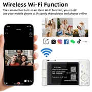 FC003W Digitalkamera med flipskærm, 5K videooptagelse - Hvid