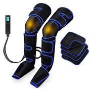 FE-7204A Luftkompressions-benmassager med varme til knæene - sort / blå