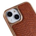 Fierre Shann Galvaniseret iPhone 14 Plus Belagt Cover - Slangeskind - Brun