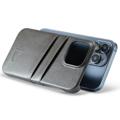 Fierre Shann iPhone 14 Pro Dækket Cover med Kortholder - Grå