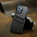 Fierre Shann iPhone 14 Pro Dækket Cover med Kortholder - Grå