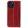 Fierre Shann iPhone 14 Pro Læderpung - Rød