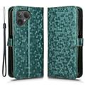 Fairphone 5 cover med pung og strop - sekskantet mønster - grøn