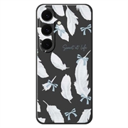 Samsung Galaxy S25 FE TPU-cover med fjermønster