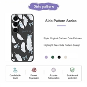 Samsung Galaxy S25 FE TPU-cover med fjermønster - Sort