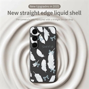 Samsung Galaxy S25 FE TPU-cover med fjermønster - Sort