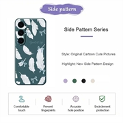 Samsung Galaxy S25 FE TPU-cover med fjermønster - grøn