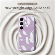 Samsung Galaxy S25 FE TPU-cover med fjermønster - Lilla