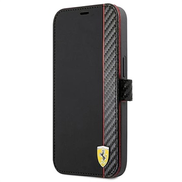 Ferrari On Track Carbon Stripe iPhone 13 Mini Pung Taske - Sort