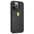 Ferrari On Track Real Carbon iPhone 13 Pro Max Cover (Open Box - Fantastisk stand) - Sort