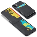 iPhone 11 Fierre Shann Dækket Hybrid Cover med Kortholder og Stand - Sort