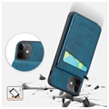 iPhone 11 Fierre Shann Dækket Hybrid Cover med Kortholder og Stand - Blå