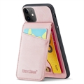 iPhone 11 Fierre Shann Dækket Hybrid Cover med Kortholder og Stand - Pink