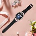 Fitbit Versa 3/Sense - elegant læderrem med rhinestones