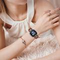 Fitbit Versa 3/Sense - elegant læderrem med rhinsten - brun