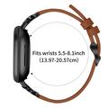 Fitbit Versa 3/Sense - elegant læderrem med rhinsten - brun